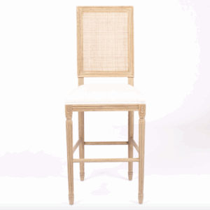 V Bar Stool Whicker Back Natural