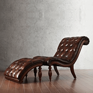 V Ottoman Chaise Leather