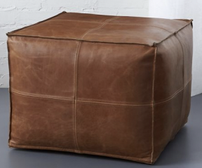 V Ottoman Leather Brown