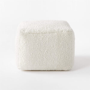 V Pouf Boucle Ivory