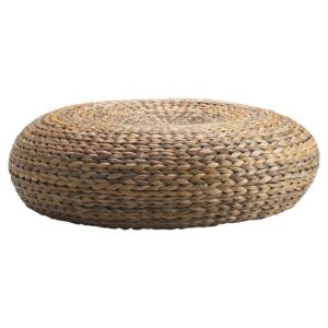 V Pouf Basket Weaved Round