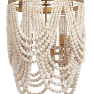 V DÉCor Chandelier White Bead W/Gold
