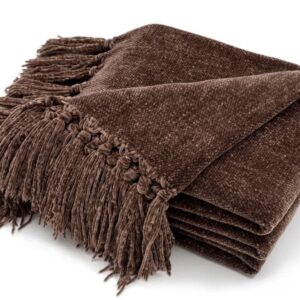 V DÉCor Throw Chenille Ribbed Chocolate
