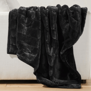 V DÉCor Throw Faux Rabbit Fur Black