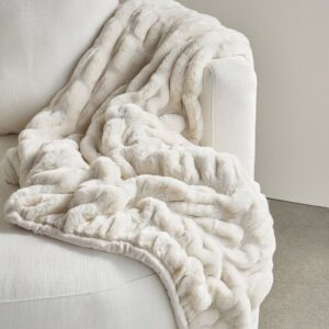 V DÉCor Throw Ruched Fur Taupe