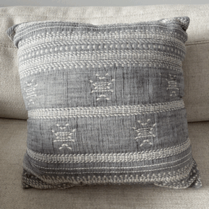 V Pillow Aztec Grey With White Stitch