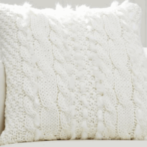 V Pillow Cable Knit Ivory