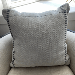 V Pillow Grey Embroidered White