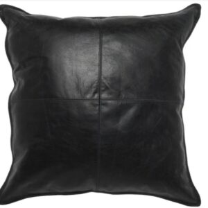 V Pillow Leather Stitch Black