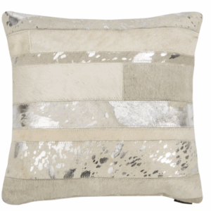 V Pillow Metallic Hide Silver Small