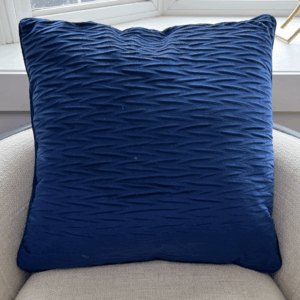 V Pillow Ribbed Velvet Navy 18X18