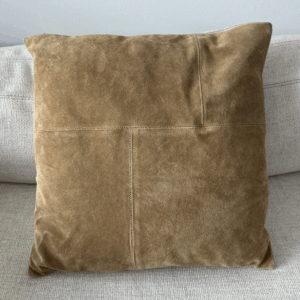 V Pillow Sued Throw Camel