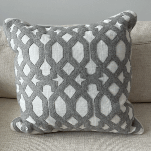 V Pillow Trellis Grey And White