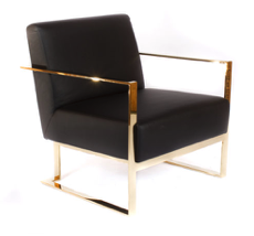 V Chair Black Zara Gold Frame