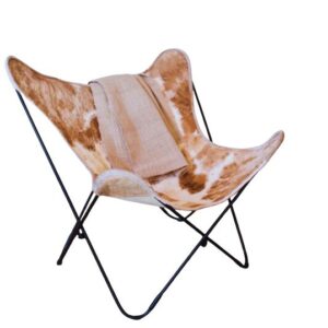V Chair Butterfly Cowhide Cappuccino