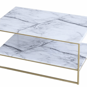 V Table Coffee Marble Multi Level White
