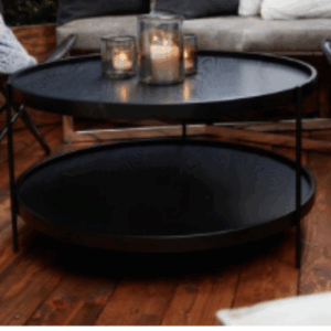 V Table Coffee Round Black